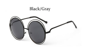 Round Retro Oversized Women Luxury Sunglasses