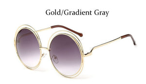 Round Retro Oversized Women Luxury Sunglasses
