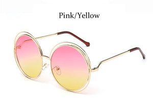 Round Retro Oversized Women Luxury Sunglasses
