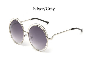 Round Retro Oversized Women Luxury Sunglasses