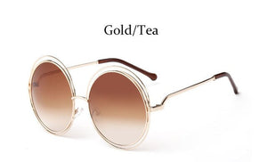 Round Retro Oversized Women Luxury Sunglasses