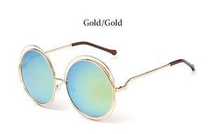 Round Retro Oversized Women Luxury Sunglasses