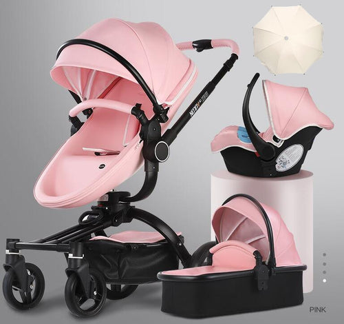 Aulon Luxury Baby Stroller 3 in 1 High landscape European design Pram with swivel seat