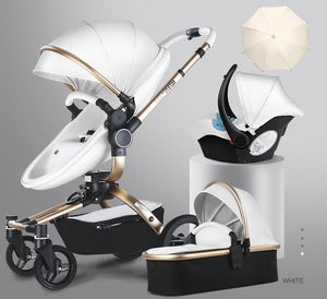 Aulon Luxury Baby Stroller 3 in 1 High landscape European design Pram with swivel seat