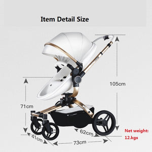 Aulon Luxury Baby Stroller 3 in 1 High landscape European design Pram with swivel seat