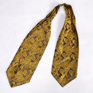 Paisley Satin Cravat Hot Sale Luxury Men Red Silk Cravat Big Size All-Match Male Ties Cravat For Autumn Winter Red,Blue,Gold