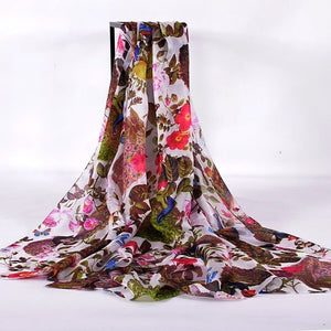 Plaid Pure Silk Scarf  Female Apparel Accessories Brand Long Scarves Wraps Summer 100% Silk Scarf Tippet Beach Shawl 200*110cm