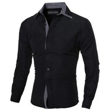 Load image into Gallery viewer, Men&#39;s Slim Fit Solid Long Sleeve Shirt