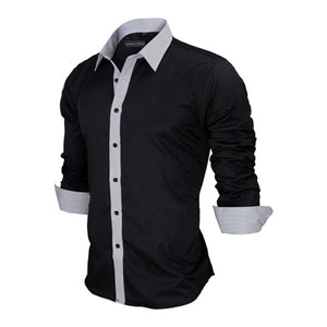 Men's Slim Fit Solid Long Sleeve Shirt