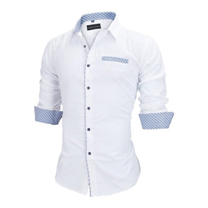 Men's Slim Fit Solid Long Sleeve Shirt
