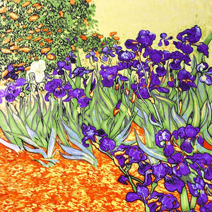 Dark Blue 100% Real Silk Scarf For Ladies Brand Designer Scarves Spring Fall Van Gogh Oil Painting Square Scarves Wraps 90*90cm