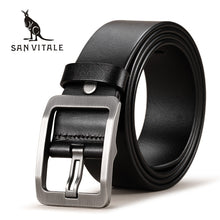 Load image into Gallery viewer, SAN VITALE 100% Cowhide Genuine Leather Belts for Men Brand Strap Male Pin Buckle Fancy Vintage Cowboy Jeans