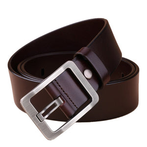 SAN VITALE 100% Cowhide Genuine Leather Belts for Men Brand Strap Male Pin Buckle Fancy Vintage Cowboy Jeans