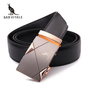 2017 men's belt fashion 100% Genuine Leather mens belts for men High quality metal automatic buckles Strap male for Jeans cowboy