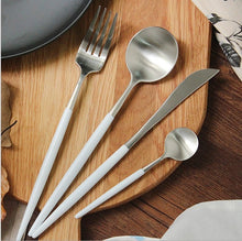 Load image into Gallery viewer, 4 Pcs/Set Rose Gold Dinnerware Set 304 Stainless Steel Western Cutlery Set Kitchen Food Tableware Sliver Dinner Flatware Set