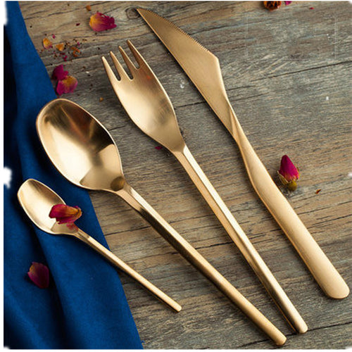High Grade Cutlery Matte Black Gold Stainless Steel Food Silverware Dinnerware Utensil Kitchen Dining Wedding dinner fork knife