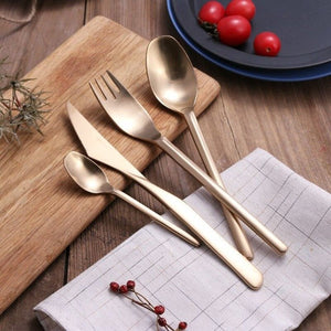 High Grade Cutlery Matte Black Gold Stainless Steel Food Silverware Dinnerware Utensil Kitchen Dining Wedding dinner fork knife