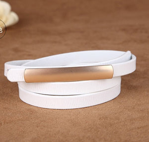 High Quality 100% Genuine Leather Belts lady thin belt cowhide women belts cowskin luxury gold long buckle dress decorate party