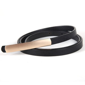 High Quality 100% Genuine Leather Belts lady thin belt cowhide women belts cowskin luxury gold long buckle dress decorate party