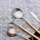 Load image into Gallery viewer, Flatware Sets for western food gold 4 Pcs Portugal Style Cutlery Set Stainless Steel Tableware a803 14