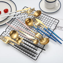 Load image into Gallery viewer, 4Pcs Colorful Flatware Set Stainless Steel Cutlery Set Knife Fork Set Tableware Cutleries Western Food Set