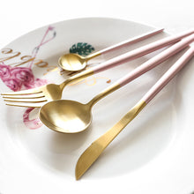 Load image into Gallery viewer, 4Pcs Colorful Flatware Set Stainless Steel Cutlery Set Knife Fork Set Tableware Cutleries Western Food Set