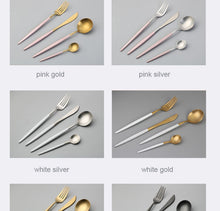 Load image into Gallery viewer, 4Pcs Colorful Flatware Set Stainless Steel Cutlery Set Knife Fork Set Tableware Cutleries Western Food Set