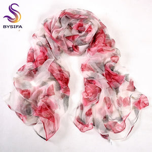 New Blue Orange Silk Scarf Printed 2016 New Brand 100% Pure Silk Scarves Wraps Spring Autumn Female Large Size Long Scarves