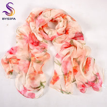 Load image into Gallery viewer, New Blue Orange Silk Scarf Printed 2016 New Brand 100% Pure Silk Scarves Wraps Spring Autumn Female Large Size Long Scarves
