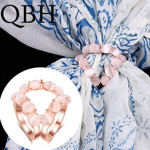 WK001 Fashion Hijab Shawl Silk Scarf Buckle Imitation Opal Scarves Holder Clips Women Fashion Jewelry Brooches OL Style NEW