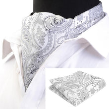 Load image into Gallery viewer, Men Handkerchief Cravat Set Silk Paisley Pattern Gentlemen Dots Tie Wedding Ascot Bowtie Tuxedo