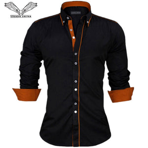 Men's Slim Fit Solid Long Sleeve Shirt
