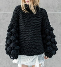 Load image into Gallery viewer, Chunky Knit Sweater Loose Hand Knitted Sweaters Lantern Sleeve