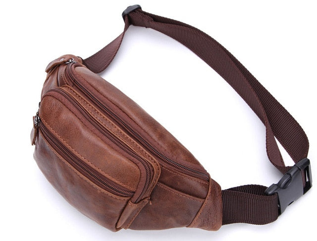 COWATHER 100% Top cow genuine leather messenger bag Large Capacity chest bags for men new design male bag M8070