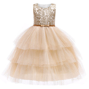Kids Birthday Princess Party Dress for Girls