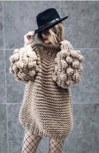 Load image into Gallery viewer, Chunky Knit Sweater Loose Hand Knitted Sweaters Lantern Sleeve