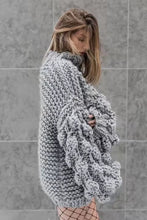 Load image into Gallery viewer, Chunky Knit Sweater Loose Hand Knitted Sweaters Lantern Sleeve