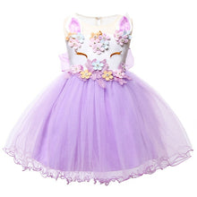 Load image into Gallery viewer, Baby Girl Dress New Summer Unicorn Party Dress Cosplay Christmas Dress Baby Girl Clothes Infant Birthday Princess Dress Vestidos