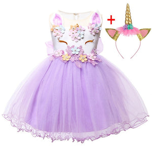 Baby Girl Dress New Summer Unicorn Party Dress Cosplay Christmas Dress Baby Girl Clothes Infant Birthday Princess Dress Vestidos