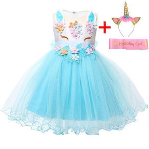 Baby Girl Dress New Summer Unicorn Party Dress Cosplay Christmas Dress Baby Girl Clothes Infant Birthday Princess Dress Vestidos