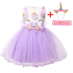 Baby Girl Dress New Summer Unicorn Party Dress Cosplay Christmas Dress Baby Girl Clothes Infant Birthday Princess Dress Vestidos