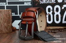 Load image into Gallery viewer, COWATHER 2018 cow genuine leather mens belt for men high quality vintage style 100-130cm male belt