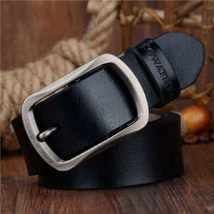 COWATHER fashion cow genuine leather 2018 new men fashion vintage style male belts for men pin buckle 100-150cm waist size 30-52