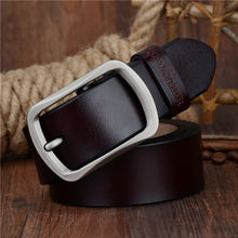 Load image into Gallery viewer, COWATHER fashion cow genuine leather 2018 new men fashion vintage style male belts for men pin buckle 100-150cm waist size 30-52