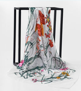 2017 NEW Fashion Luxury Brand Scarf 100% Silk Feeling Shawl Scarf Foulard Square Scarves Hijab Wraps 90x90cm