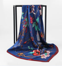 Load image into Gallery viewer, 2017 NEW Fashion Luxury Brand Scarf 100% Silk Feeling Shawl Scarf Foulard Square Scarves Hijab Wraps 90x90cm