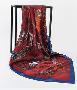2017 NEW Fashion Luxury Brand Scarf 100% Silk Feeling Shawl Scarf Foulard Square Scarves Hijab Wraps 90x90cm