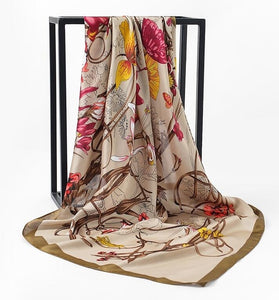2017 NEW Fashion Luxury Brand Scarf 100% Silk Feeling Shawl Scarf Foulard Square Scarves Hijab Wraps 90x90cm