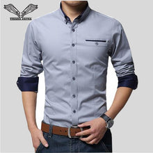 Load image into Gallery viewer, New Men Shirts Business Long Sleeve Turn-down Collar 100% Cotton Slim Fit