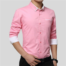 Load image into Gallery viewer, New Men Shirts Business Long Sleeve Turn-down Collar 100% Cotton Slim Fit
